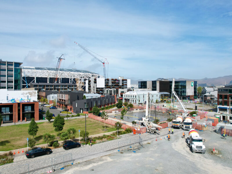 Fletcher Living base concrete pour by JFC Concrete Pumps